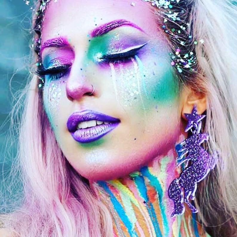 Mermaid costume halloween kit complete crystal makeup set | Etsy