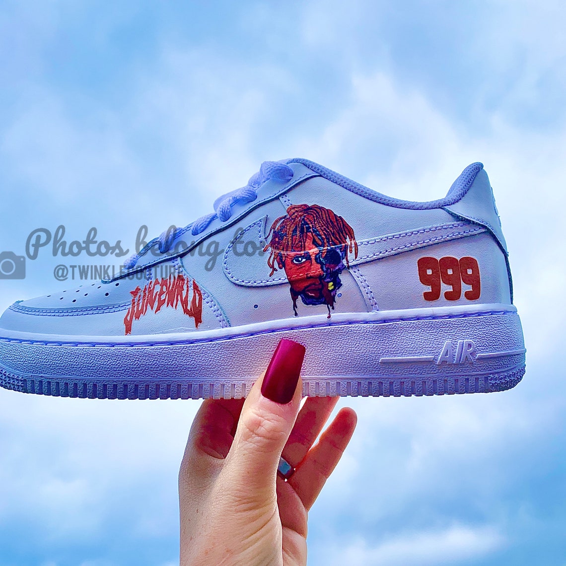 Nike airforce 1 sneakers with Juice wrld waterproof portrait Etsy