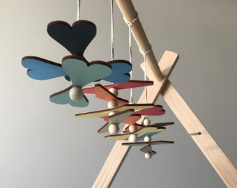 Infant Nursery Mobiles - play gym/car seat mobiles - laser-cut, wooden, geometric shapes, gender-neutral