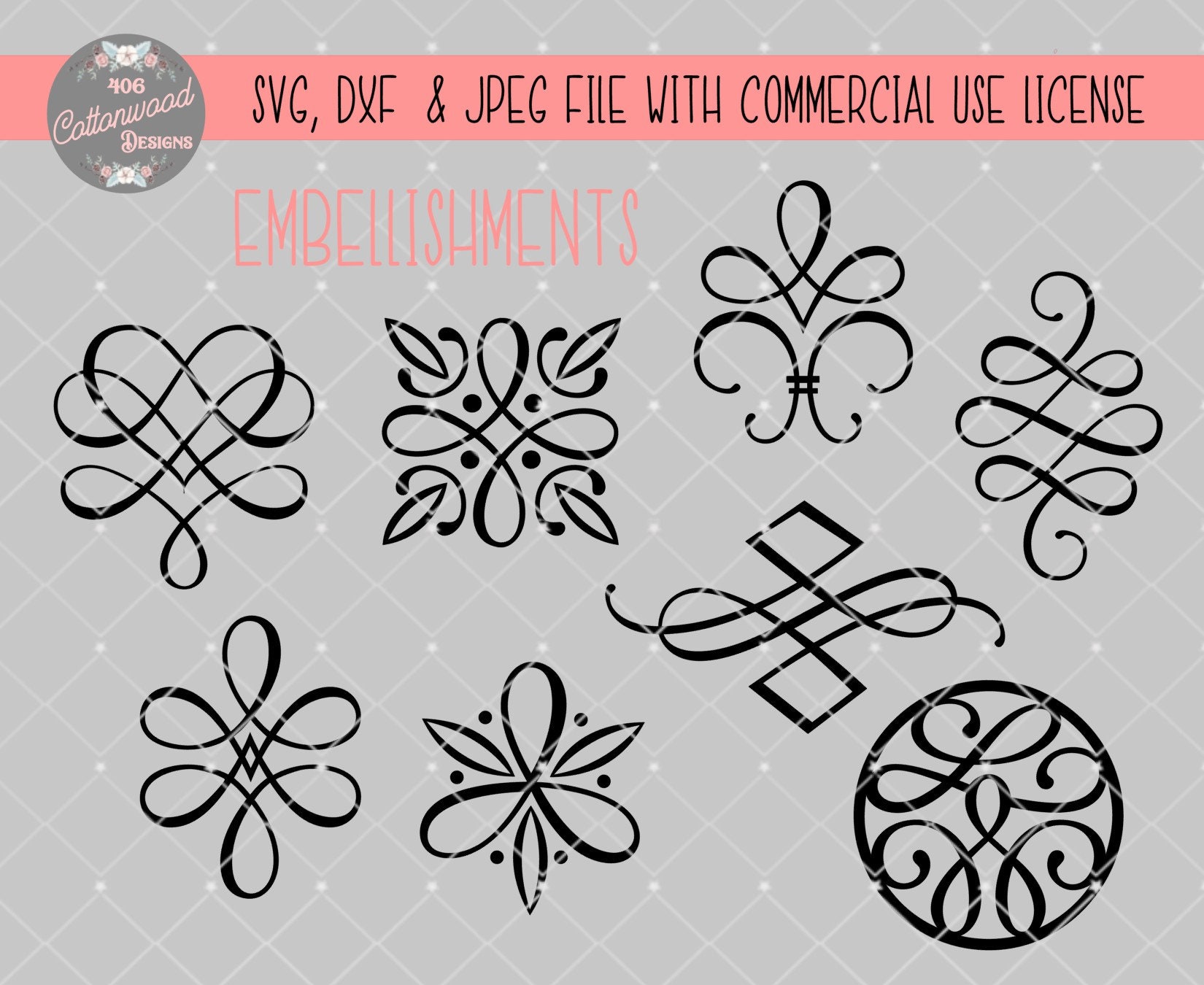Download SVG Embellishment bundle Ding Bat svg swirl svg DXF | Etsy