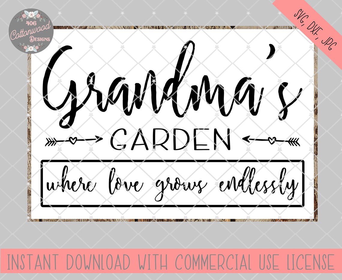 Grandma’s garden svg file Grandma’s garden cut file | Etsy