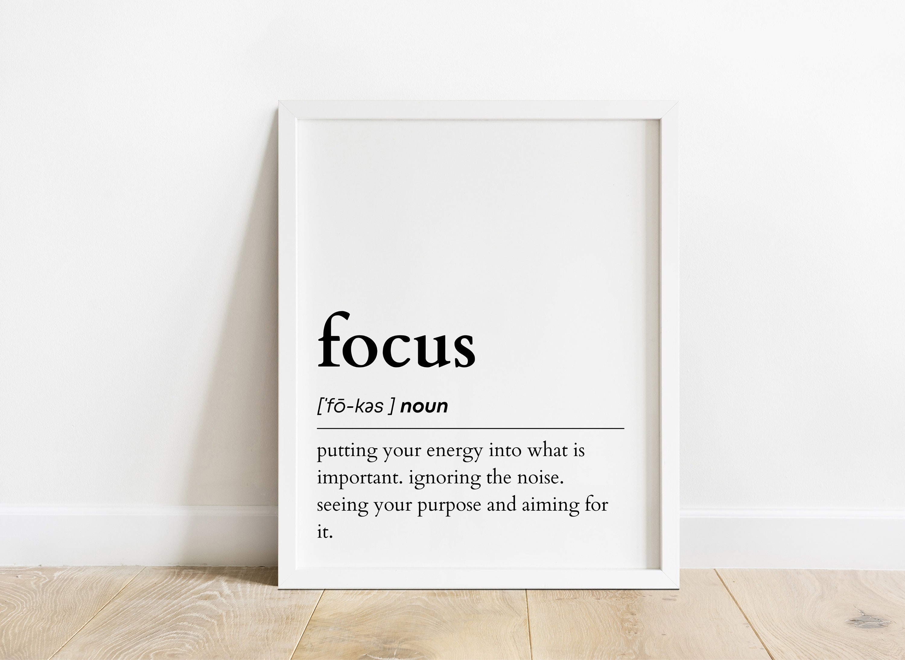Focus Definition Print Printable Wall Art Digital Download Print 