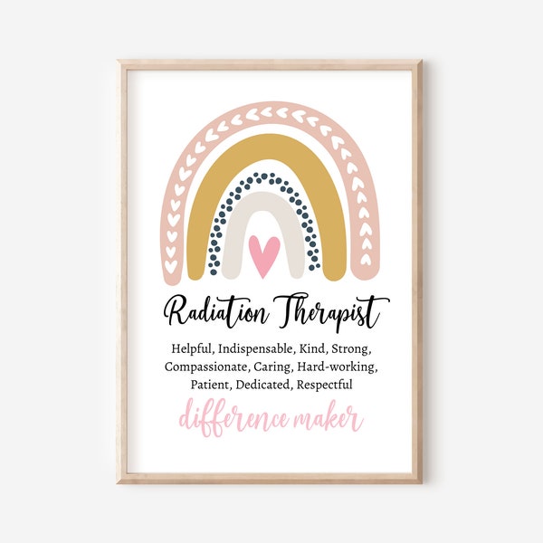 Radiotherapeut Gift, Radiotherapeut Print, Radiotherapeut Regenboog, Radiotherapeut Dank u