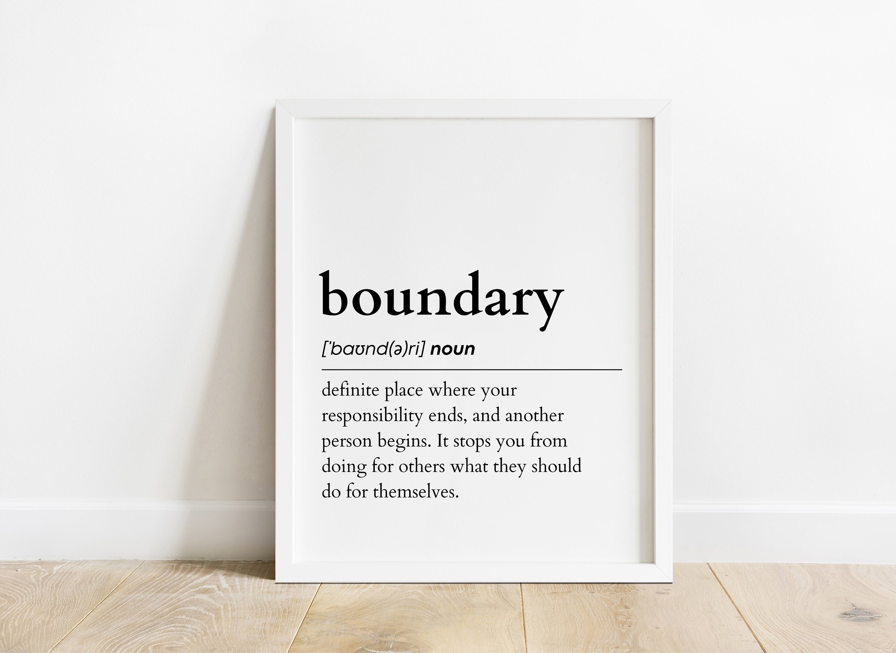 Boundary Definition Print, Printable Wall Art, Digital Download Print, Boundary Noun, Boundary