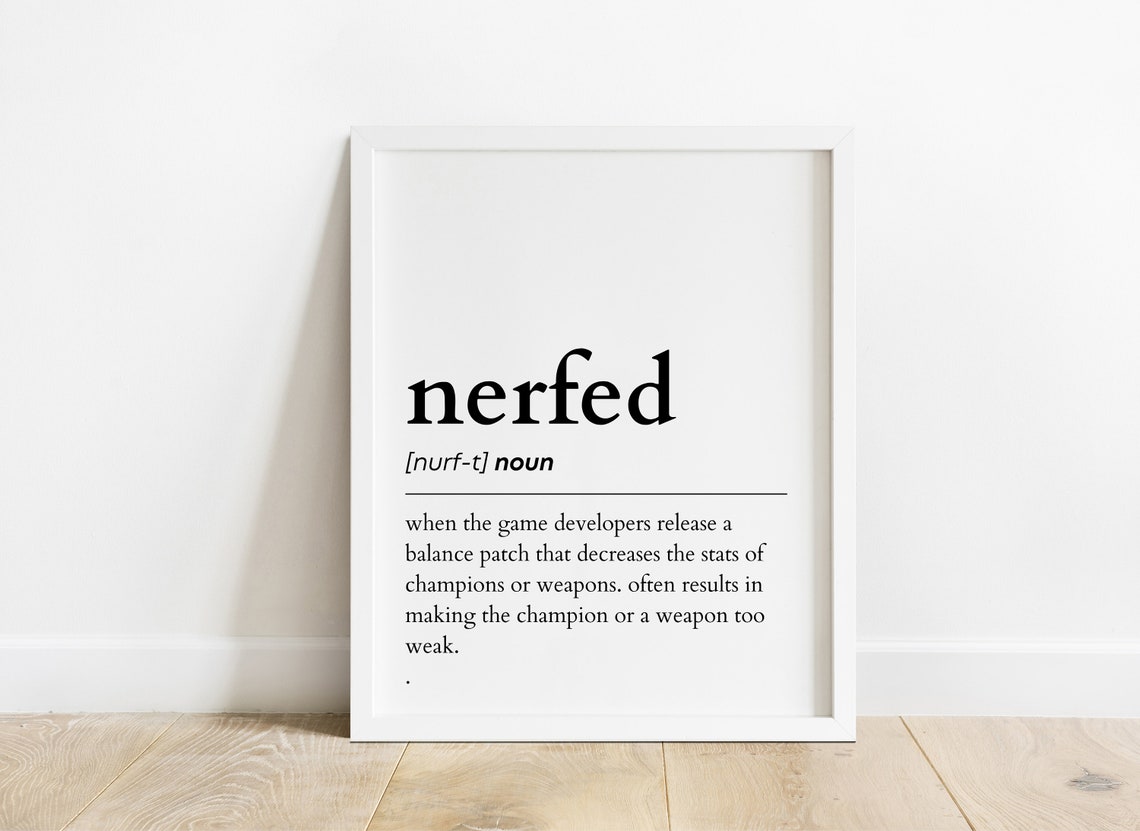 Nerfed Definition Print Gamer Print Gaming Wall Art Digital Etsy