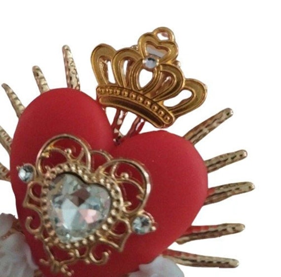 Ex-voto Red Heart Boho Brooch sacred Luminous Heart - Etsy Ex-voto Red Heart Boho Brooch sacred Luminous Heart - Etsy