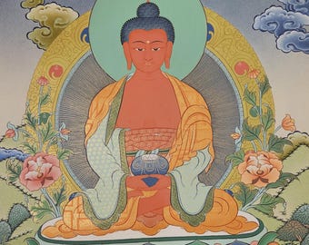 チベットの仏画　阿弥陀如来　手描き チベットの仏画 阿弥陀如来 手描き チベットの仏画 阿弥陀如来 手描き