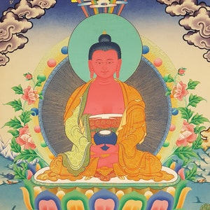 28. Amitabha Buddha Thangka (Thanka). Free Brocade / Free Shipping.