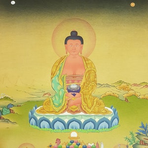 4. Karma Gadri Style Amitabha Buddha Thangka (Thanka). Free Brocade / Free Shipping.