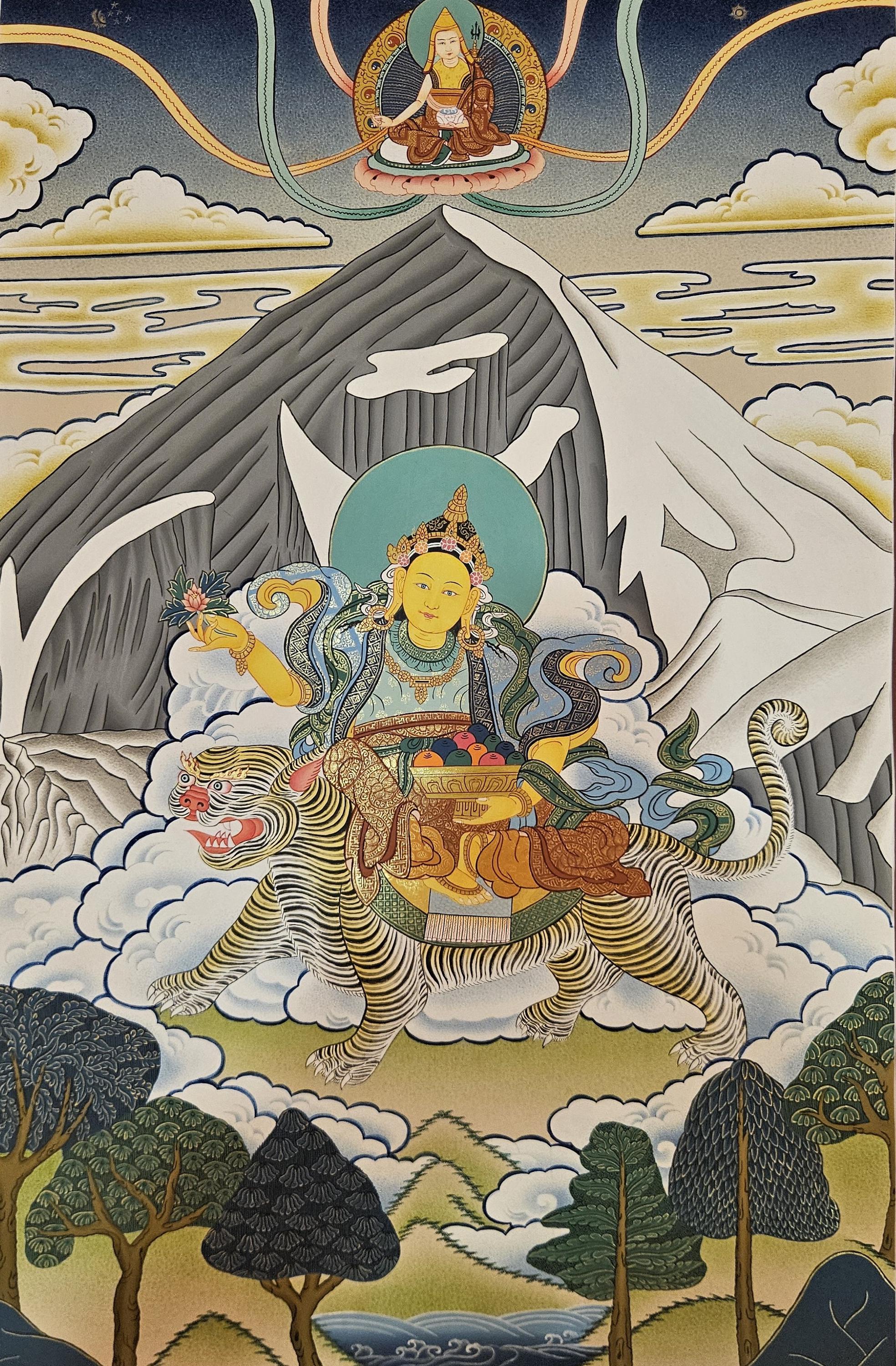 453. Mount Everest Thangka Painting: Chomolungma Miyo Lang Zangma