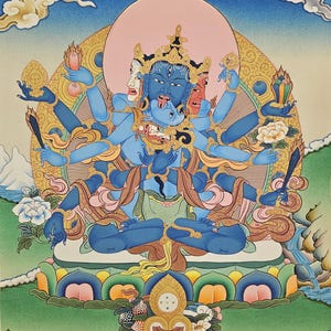 400. Akshobhyavajra Guhyasamaja Thangka: Buddhistisk konst med brokad