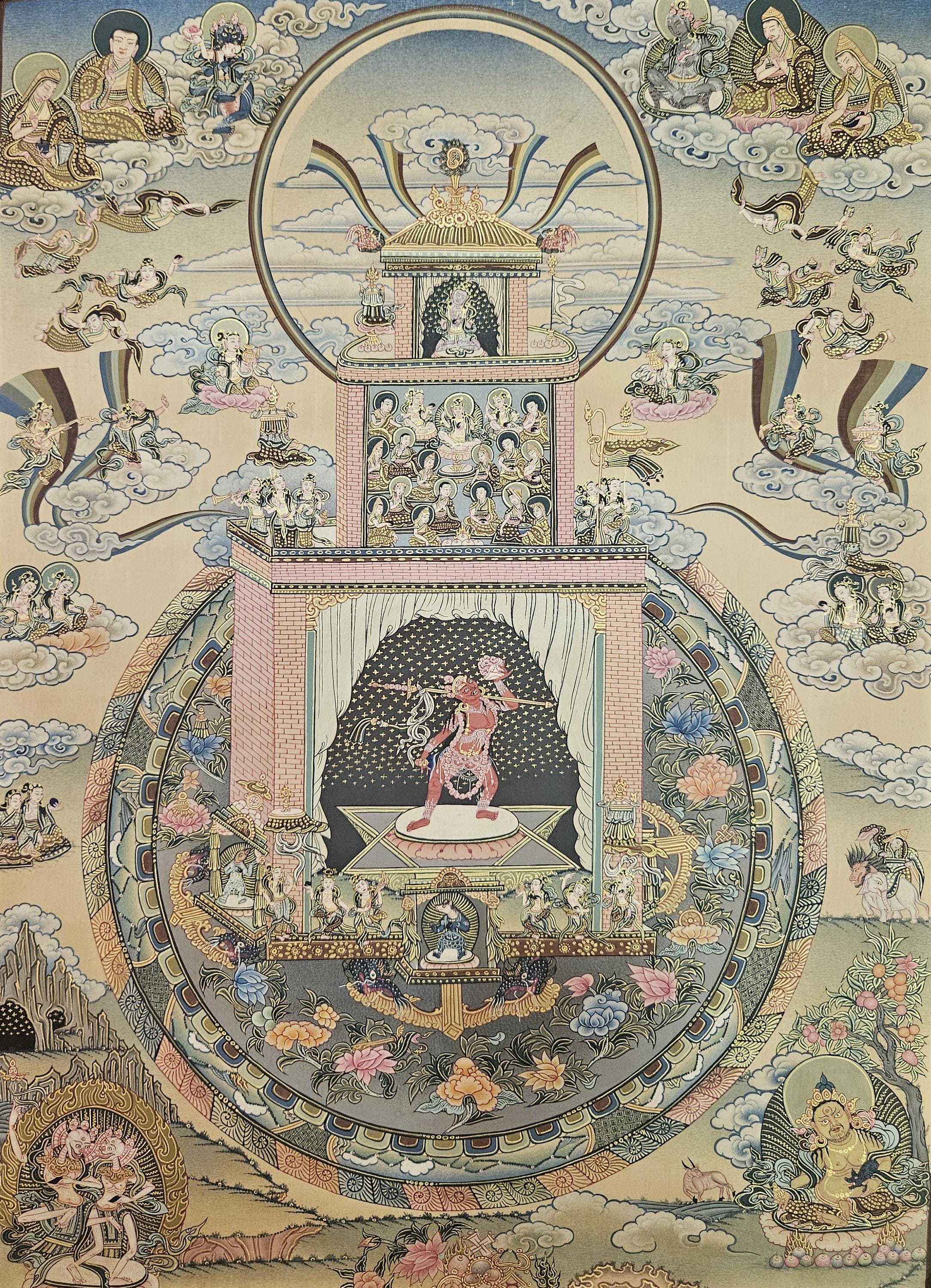 【肉筆画 手描き仏画】バジュラヨーギニー Vajrayogini ヨギニ タンカ 肉筆画 手描き仏画】バジュラヨーギニー Vajrayogini ヨギニ