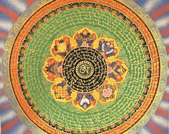 346. Mantra Mandala Thangka (Thanka). Free Brocade / Free Shipping.