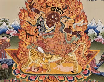 Karmapa Dorje Drolo Thangka Painting: Mahamudra Sadhana, Free Brocade