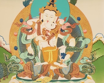137. Vajrasattva Consort Tibetan Thangka Painting