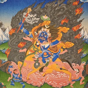 62. PALDEN LHAMO (Shri Devi) Thangka (Thanka).  Free Brocade / Free Shipping.
