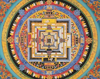 345. Kalachakra Mandala Thangka: Buddhist Wheel of Time Art
