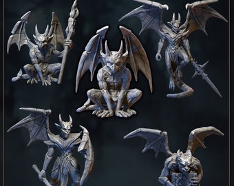 テーブルトップゲーム、ウォーゲーム、ダンジョンズ＆ドラゴンズ、RPG、ペイント用のガーゴイルミニチュアモンスター