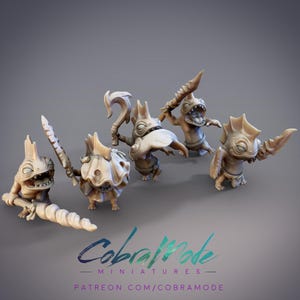 Sommos Pyraja Fish miniatures for Dungeons and Dragons, Table top Games, Painting Wargames DnD RPGs Monster by Cobra Mode