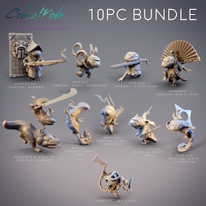 Hanzaki Salamander Bundle Ashigaru miniatures for Dungeons and Dragons, Table top Games, Painting Wargames DnD RPGs Monster