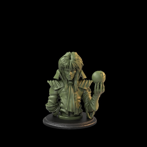 Goblin King Bust, Ispirato al labirintoModello per pittura e collezioni, Giochi da tavolo, Wargames DnD RPG Bowie
