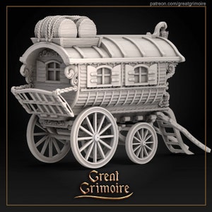 Miniaturowe Vardo Caravan Gry stołowe, Malarstwo Gry wojenne DnD RPG Monster Wagon