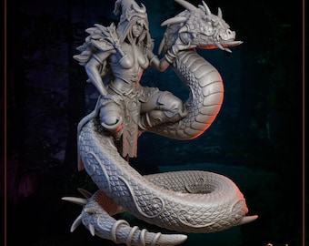 Ariadne Snakecharmer Miniature, Resin Tabletop RPG, Wargame Model