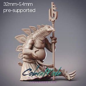 Dinosaur Folk Priest - Theranor, Dinovian Navigator | CobraMode | Tabletop RPG | 28-32mm | DnD Model
