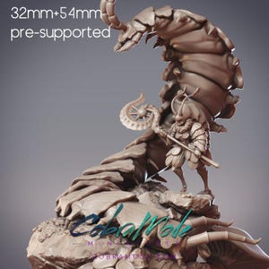 Bugfolk Fighter - Setina, Fidelium Warrior and Mordax, Colossal Centipede | CobraMode | Tabletop RPG | 28-32mm | DnD Model