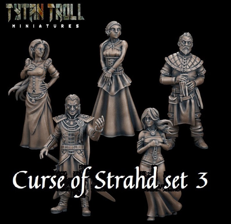 NPC Characters Curse of Strahd Set 3 Models for RPG Wargames - Etsy