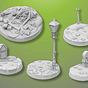 Graveyard Detail Bases for Models and Miniatures Wargames, RPG NPCs