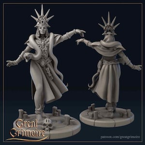 The Priestess with snake | Great Grimoire | Tabletop RPG | 28-32mm | DnD Model