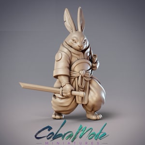 Rabbitfolk Warrior - Coiled Strike, Guanghan Swordsman for Dungeons and Dragons, Table top Games RPGs, CobraMode