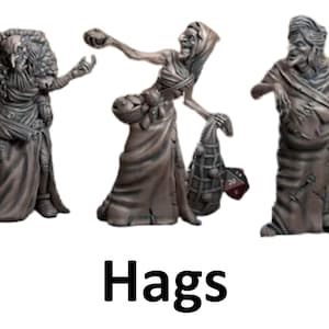 3 Hags Witches NPC Characters Curse of Strahd set 3 Models for RPG Wargames