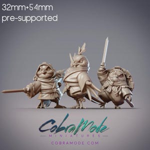 Trio Guerreiro Pardal - Hiina, Ishi e Tome, Mercenários Yosuzume | Modo Cobra | RPG de mesa | 28-32mm | DnD Mini