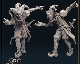 Jester Fool Wizard Monster miniature Table top Games, Painting Wargames DnD RPGs Monster
