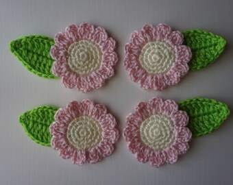 Handmade Crochet Flower Appliques Embellishments.