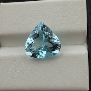 12.7 MM Natural Blue Aquamarine Faceted Heart Shape, 4.92 Carat Earth Mined Untreated Real Aquamarine Gemstone For Jewellery Making
