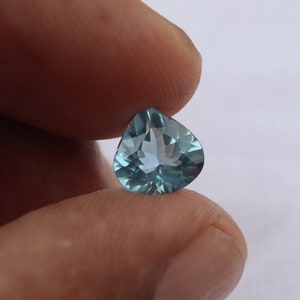 8.7 MM AAA Natural Blue Aquamarine Heart Cut, 1.81 Carats Blue Aquamarine Heart Cut Gemstone, For Ring/Pendant Jewellery, Anniversary Gift