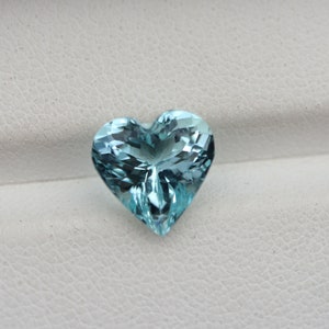 9.3 MM Heart Cut Natural Blue Aquamarine, 2.63 Carats Nice Lustre Aquamarine Faceted Heart Shape Gemstone Gifts For Engagement
