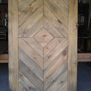 CUBIC headboard made with  pine in radiating design.Headboard on display is stained in Dried Moss.(Free shipping)