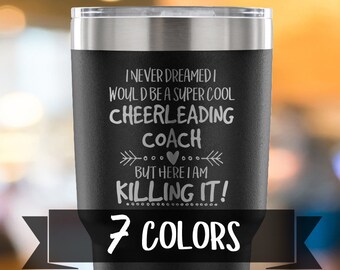 Cheerleading Coach Travel Mug, Stainless Steel Tumbler, Super Cool Occupation Gift Ideas, Killing It Coffee Mug, Cheerleading Coach Tumbler