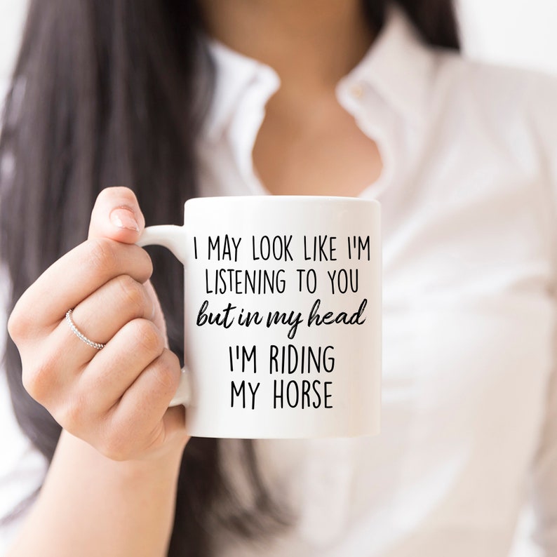 Horse Gifts Horse Mug Horse Riding Gifts Horse Riding Mug In My Head I'm Riding My Horse Mug, Gift Ideas image 2