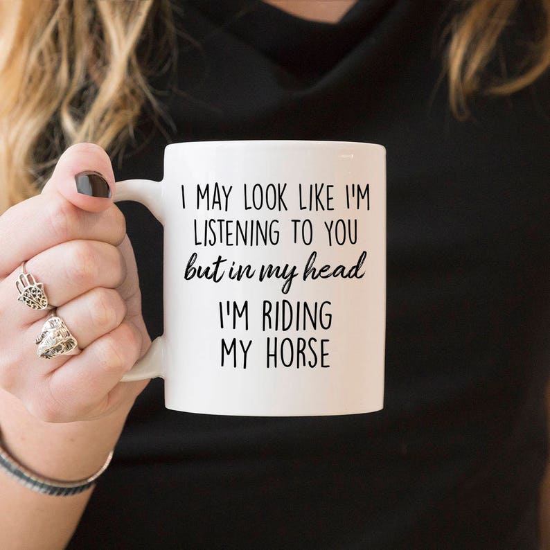 Horse Gifts Horse Mug Horse Riding Gifts Horse Riding Mug In My Head I'm Riding My Horse Mug, Gift Ideas image 1