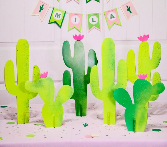 Fiesta Party Decorations Cactus Centerpieces Taco Bout A Etsy