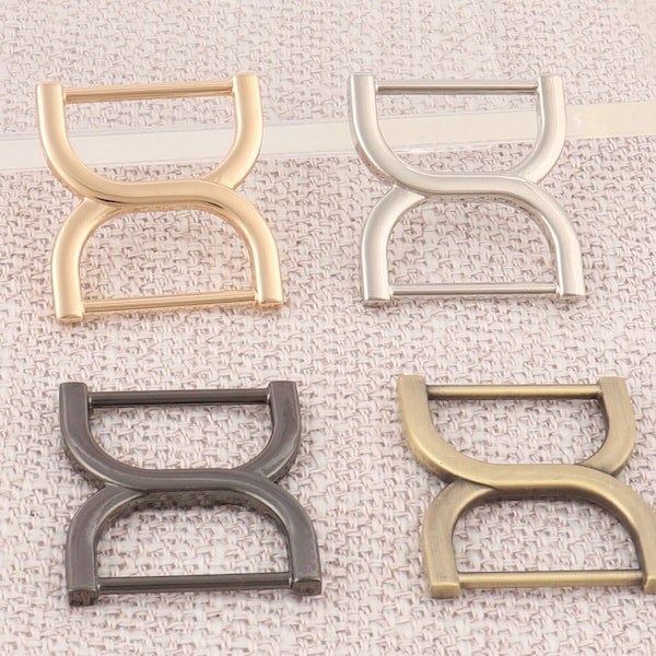 1" (25mm) inner double d ring,metal adjuster slider belt buckle,silver/gold/gun black/bronze  purse strap connectors for handbags/2-4-8pcs