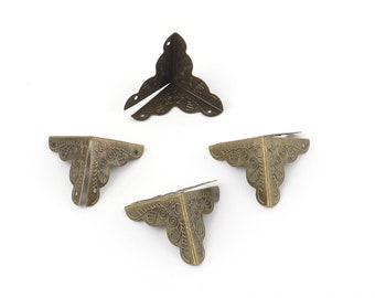 25mm bronze corner,12pcs metal vintage bracket corners,wooden case jewelry box decorative corner protector for craft use