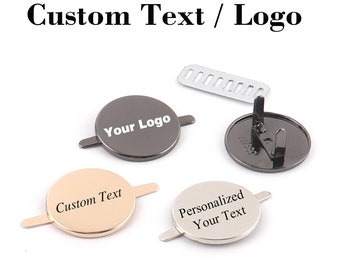 custom round bag labels,30mm light gold/gun black/silver metal blank purse bag tag with feet,personalized engraved logo/text for handcrafted