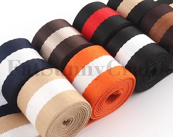 38mm striped webbing,colored cotton webbing leash,canvas belt webbing for keyfob/bag handles/guitar strap/clothing accessories by the yards