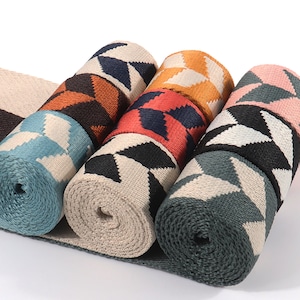 Nastro di cotone da 1 1/2", nastro per cintura in tessuto a strisce da 38 mm, resistente, per zaino/borsa a tracolla/tracolla/collare per cani/portachiavi, tagliato su misura